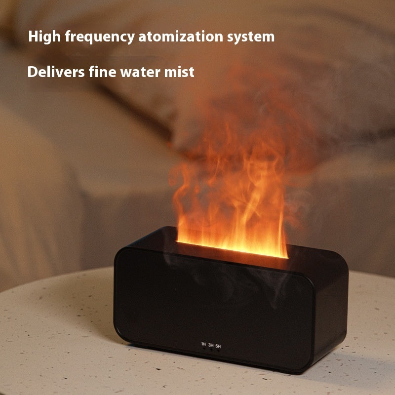 USB Flame Humidifier & Aromatherapy Diffuser - Timing Simulation, Cool Mist Spray for Home & Office