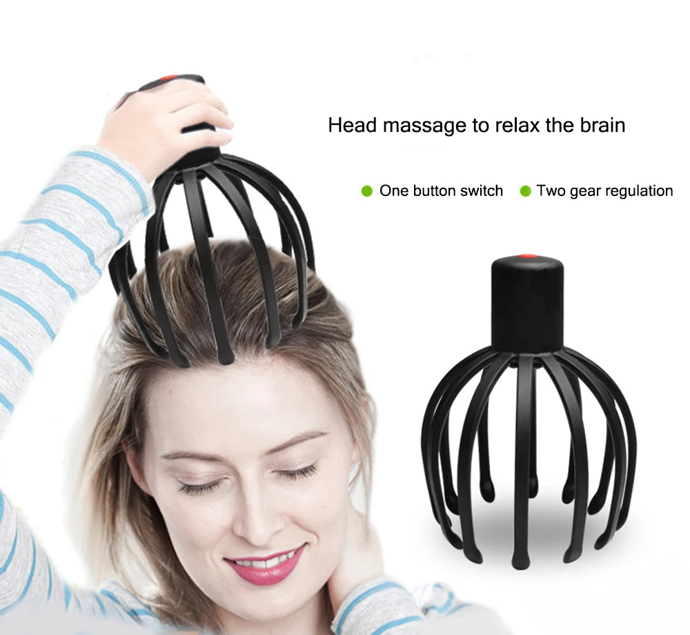 Wireless acupoint Head massager Vibrating Scalp massager Prevent hair loss Octopus Neck Equipment Stress Release Relax Massager