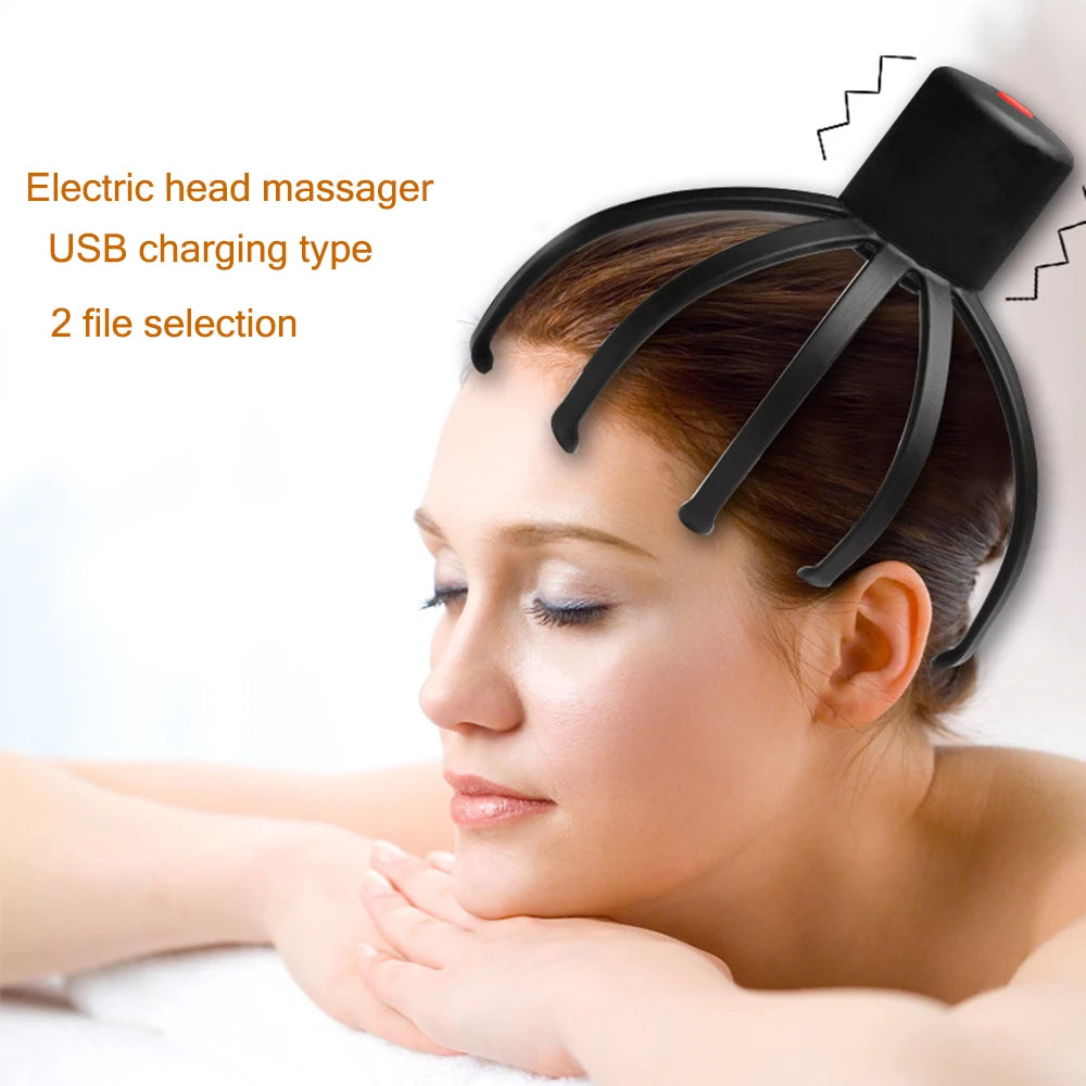 Wireless acupoint Head massager Vibrating Scalp massager Prevent hair loss Octopus Neck Equipment Stress Release Relax Massager