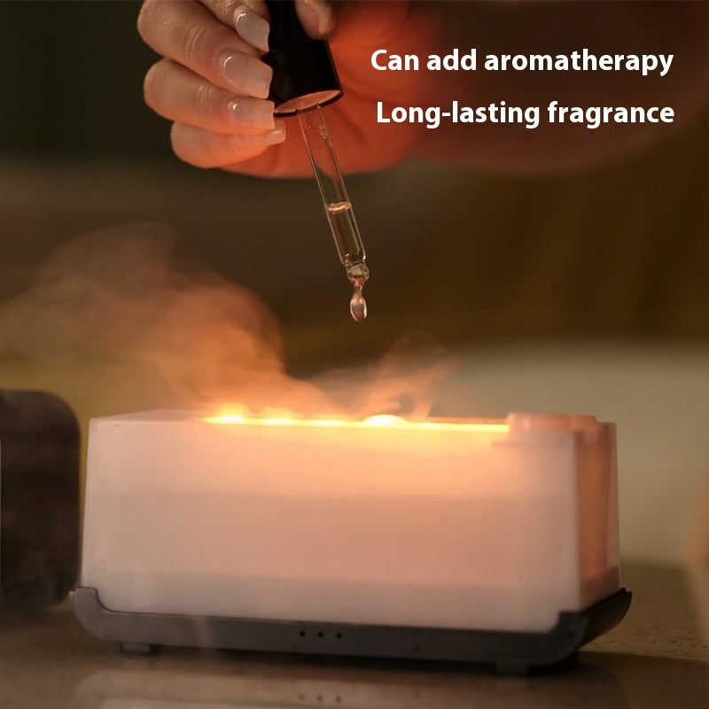 USB Flame Humidifier & Aromatherapy Diffuser - Timing Simulation, Cool Mist Spray for Home & Office